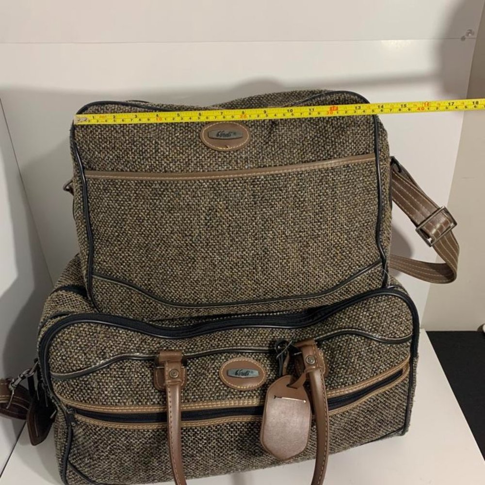 Verdi Tweed Travel Bag Luggage Suitcase Carry On Overnight Bag Shoulder Bag